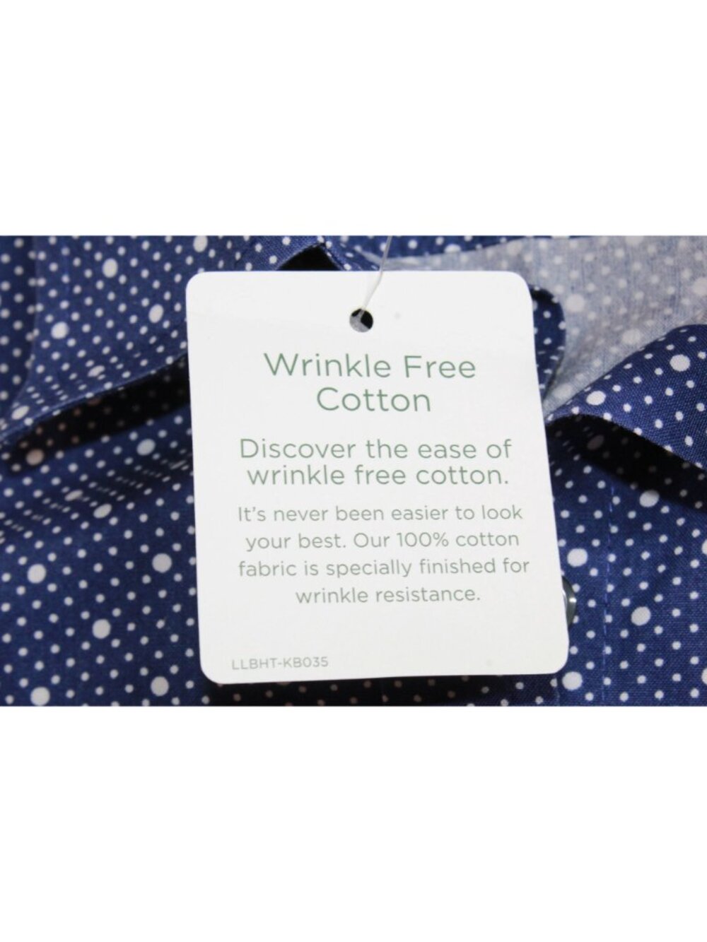 LL Bean Blue Polka Dot Button Down Shirt Wrinkle Free 100% Cotton XXS - Picture 10 of 14